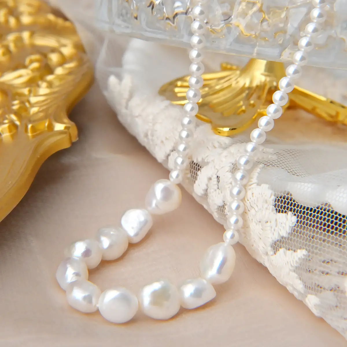 Baroque Pearl Necklace for Women Light Luxury