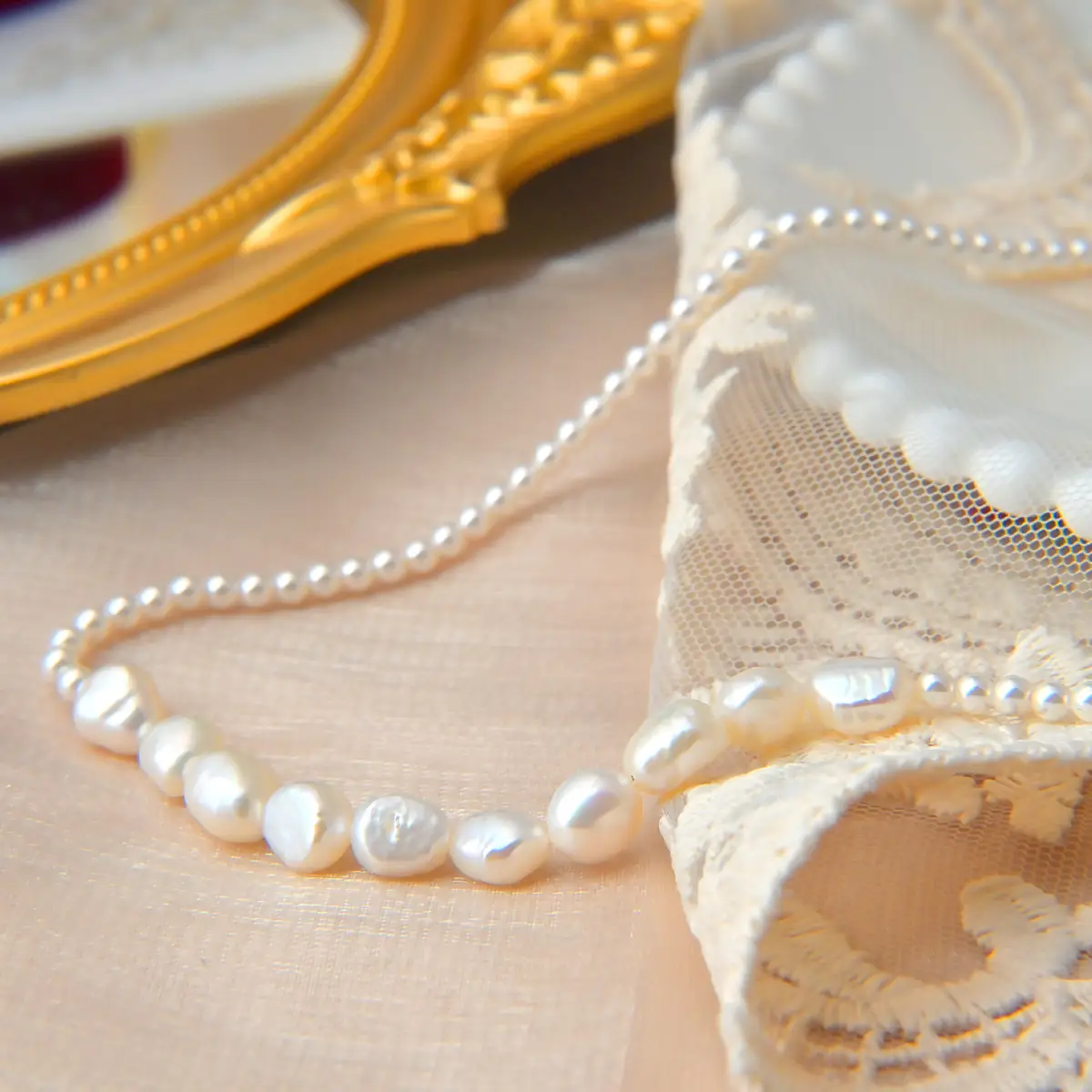 Baroque Pearl Necklace for Women Light Luxury