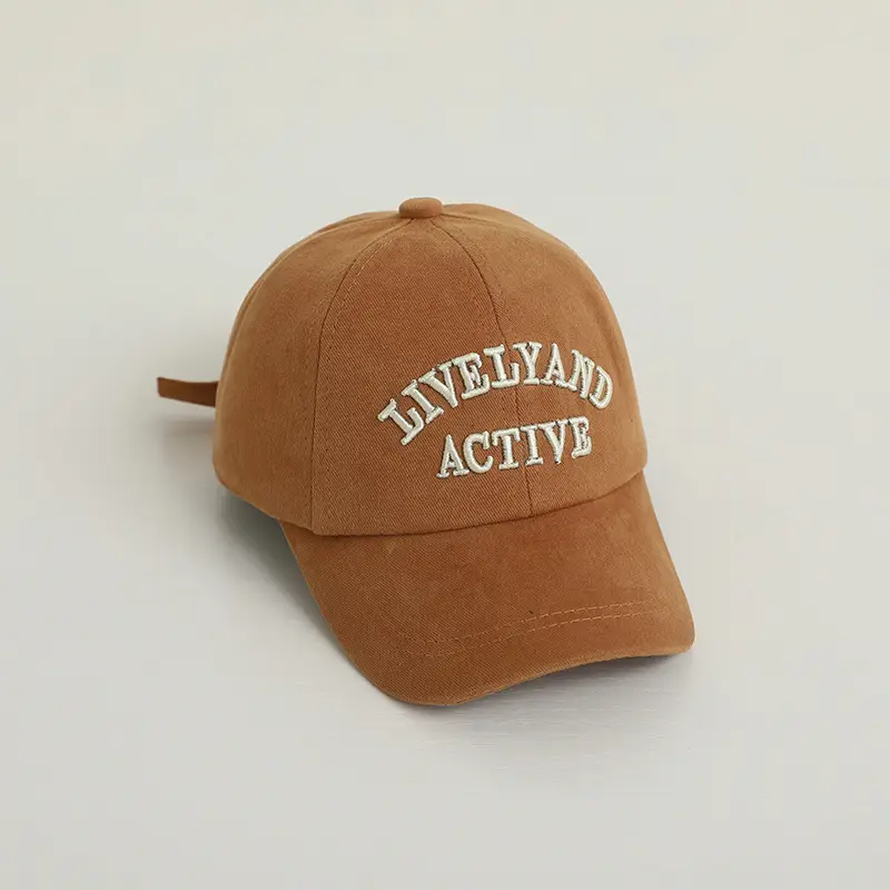 Yipang Kids Cap K-Style Beige Peaked Baseball Cap - Image 3