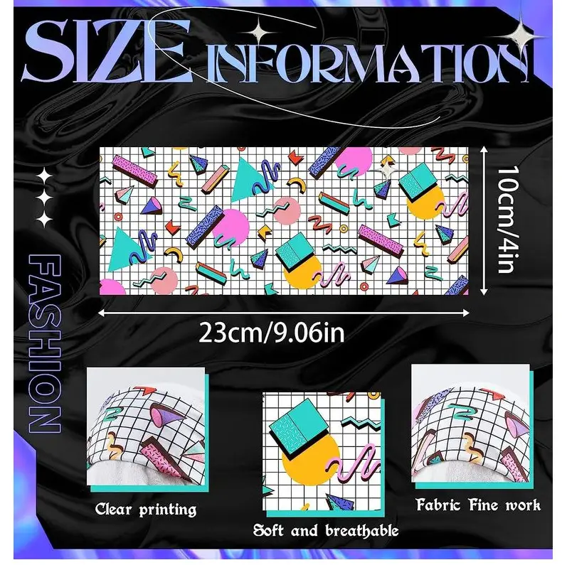 Retro Print Yoga Running Headband with Colorful Design — feature 4
