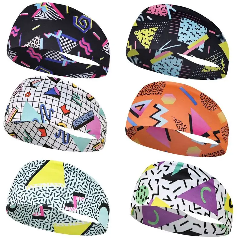 Retro Print Yoga Running Headband with Colorful Design — feature 8