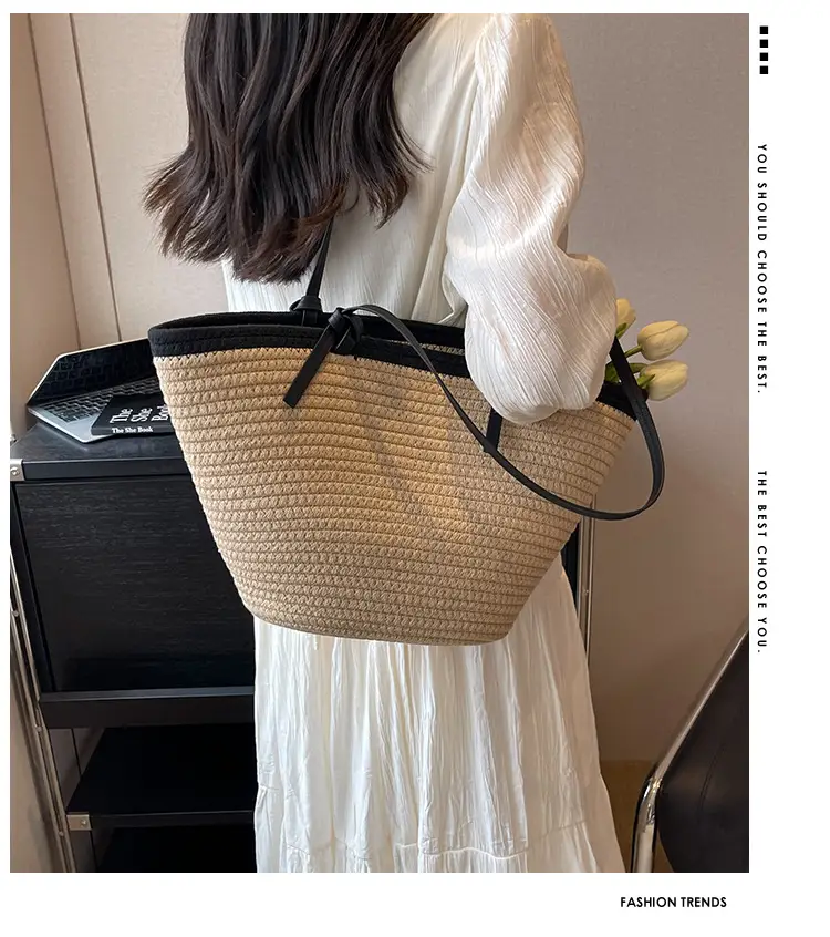 Woven Straw Travel Crossbody Bag for Women — feature 3