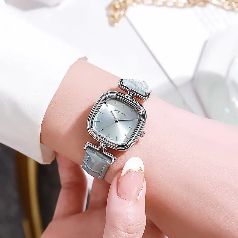Green Gemstone Women's Watch with Thin Band — feature 2