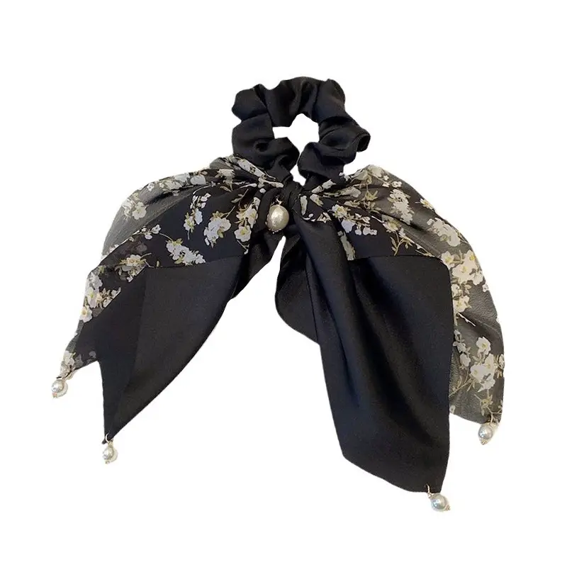 Elegant Floral Pearl Ribbon Hair Bands for Women