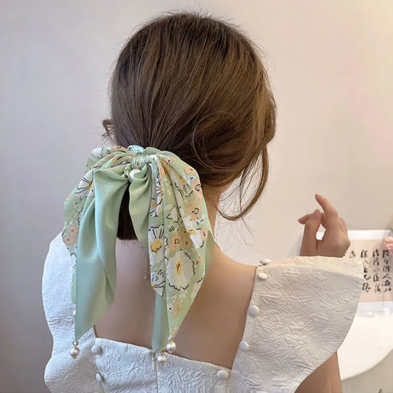 Elegant Floral Pearl Ribbon Hair Bands for Women — feature 11