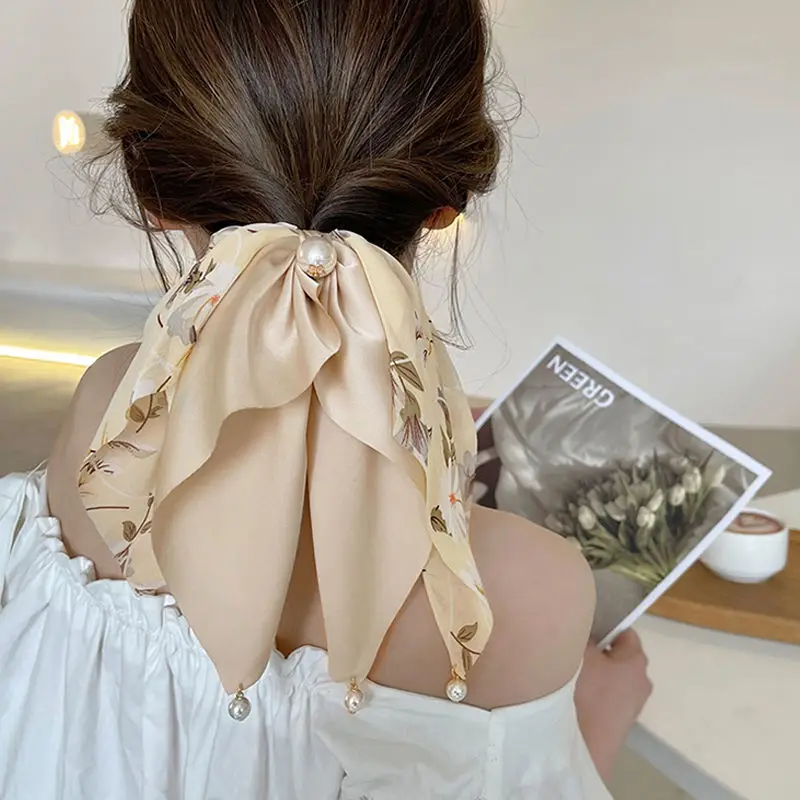 Elegant Floral Pearl Ribbon Hair Bands for Women — feature 13