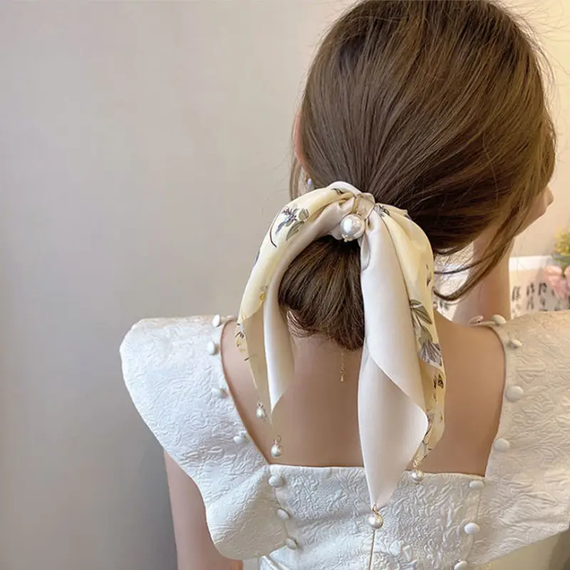 Elegant Floral Pearl Ribbon Hair Bands for Women — feature 14