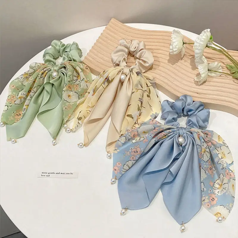 Elegant Floral Pearl Ribbon Hair Bands for Women — feature 6