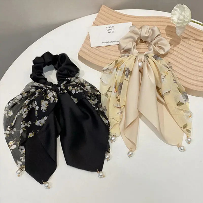 Elegant Floral Pearl Ribbon Hair Bands for Women — feature 7