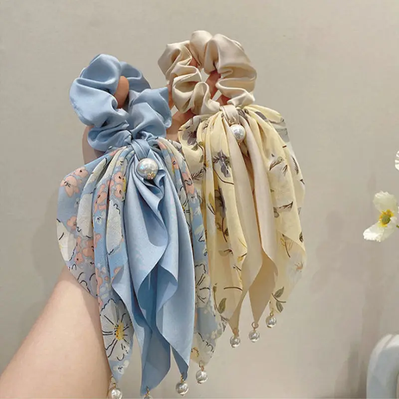 Elegant Floral Pearl Ribbon Hair Bands for Women — feature 8