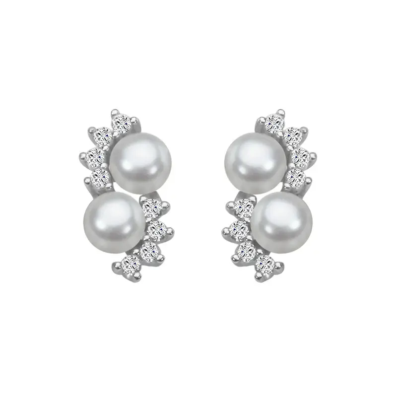 S925 Sterling Silver Pearl Earrings Mini Size - Image 5