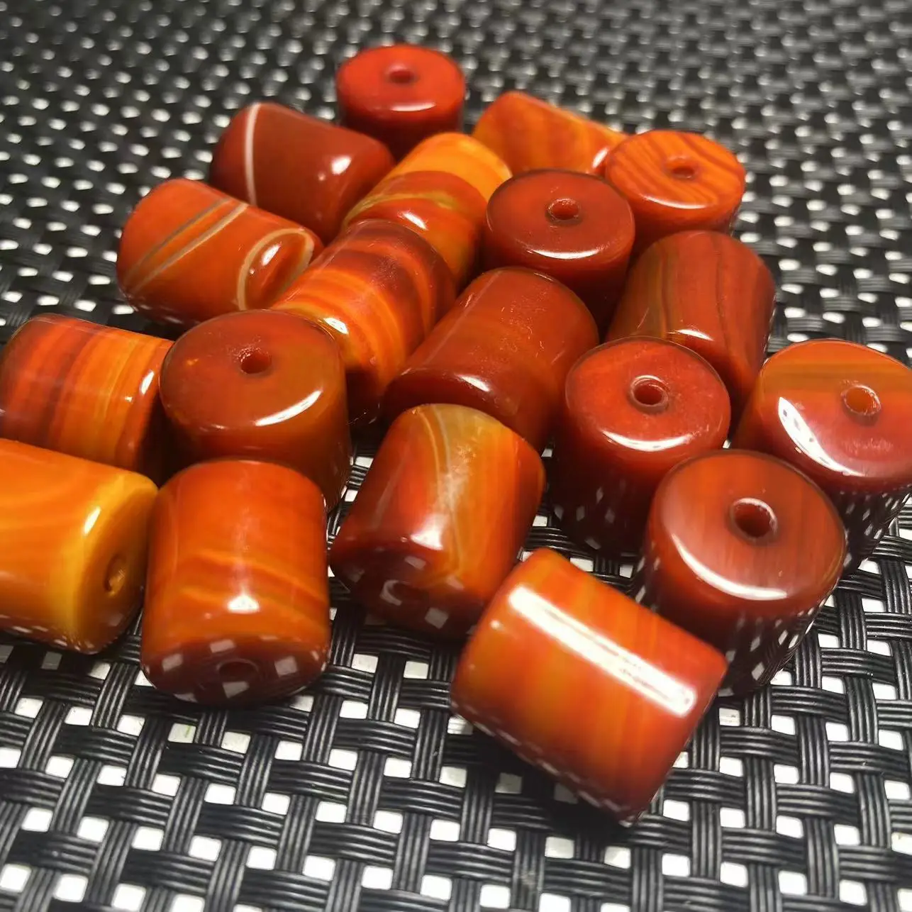 Warring States Red Agate Barrels 14x15mm DIY Jewelry - Image 2