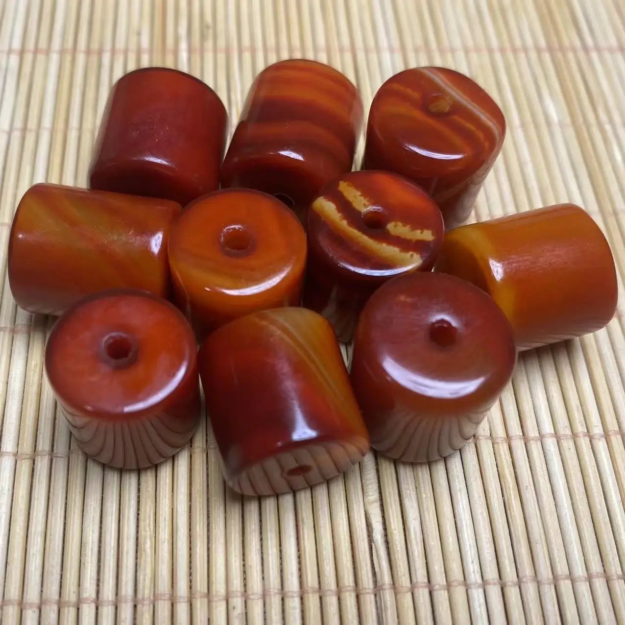 Warring States Red Agate Barrels 14x15mm DIY Jewelry - Image 3