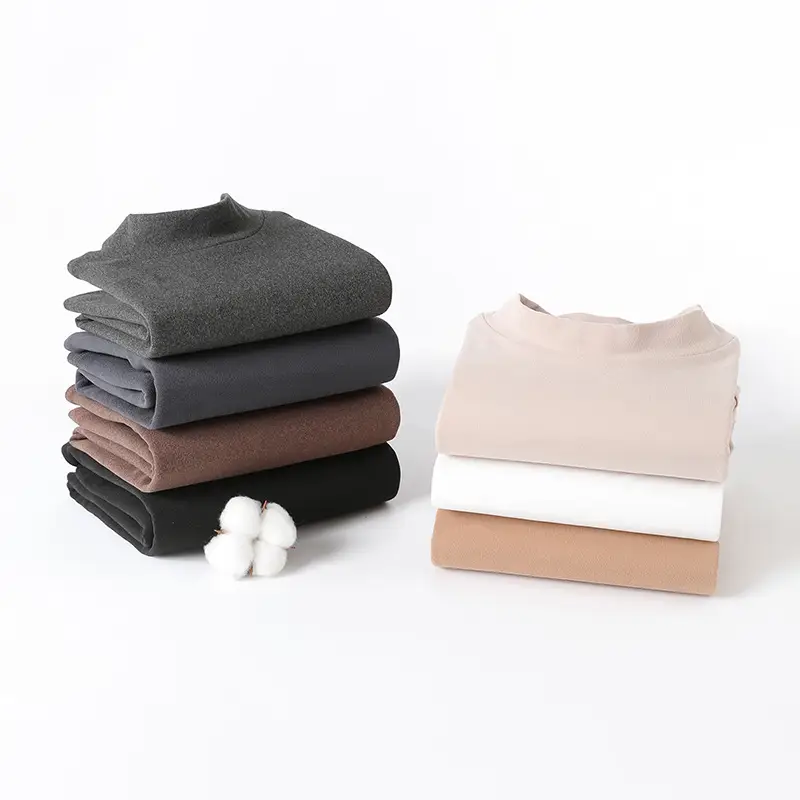 Men Velvet Long Sleeve T-Shirt Black Brown White - Image 10