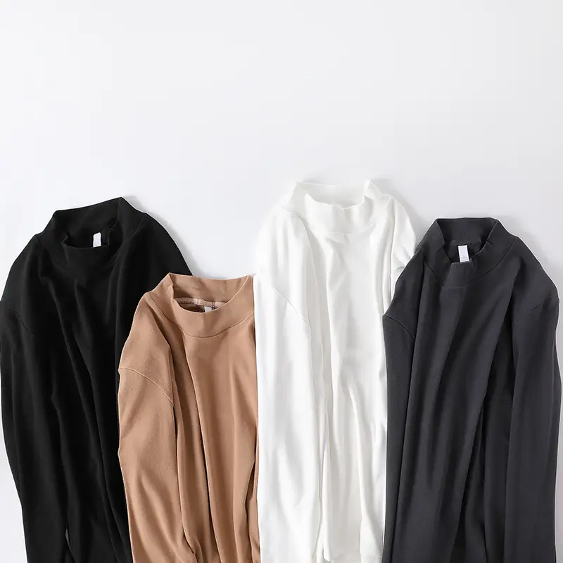 Men Velvet Long Sleeve T-Shirt Black Brown White - Image 13