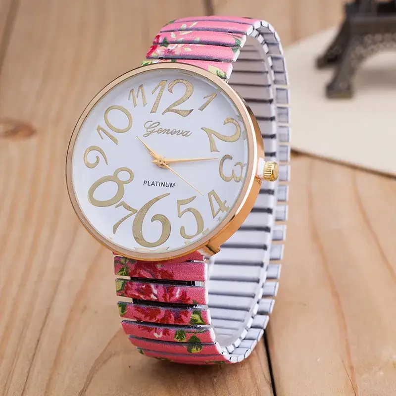 Cross-border Fashion Jewelry Watch with Printed Belt