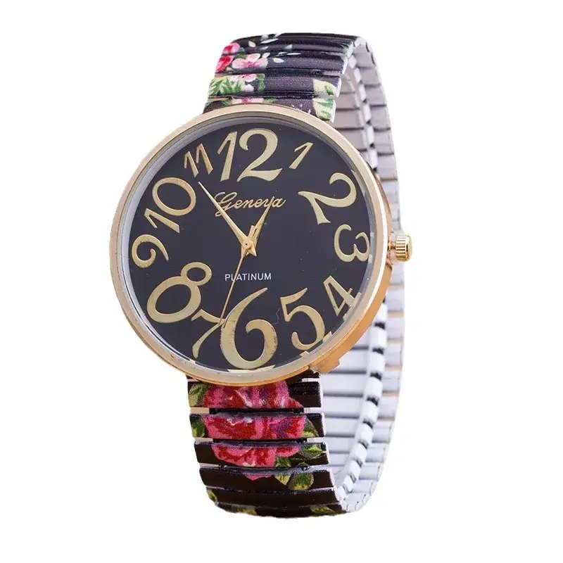 Cross-border Fashion Jewelry Watch with Printed Belt