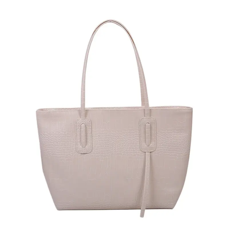Simple Large Capacity Women's Beige Tote Bag - Image 9