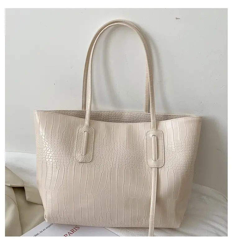 Simple Large Capacity Women's Beige Tote Bag — feature 10