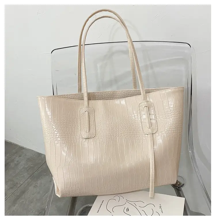 Simple Large Capacity Women's Beige Tote Bag — feature 15