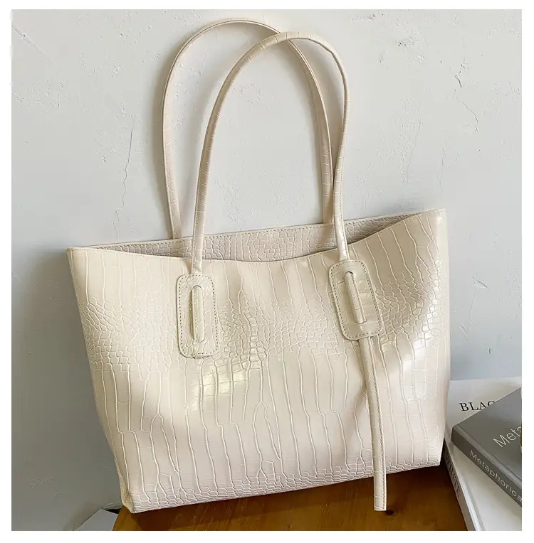 Simple Large Capacity Women's Beige Tote Bag — feature 20