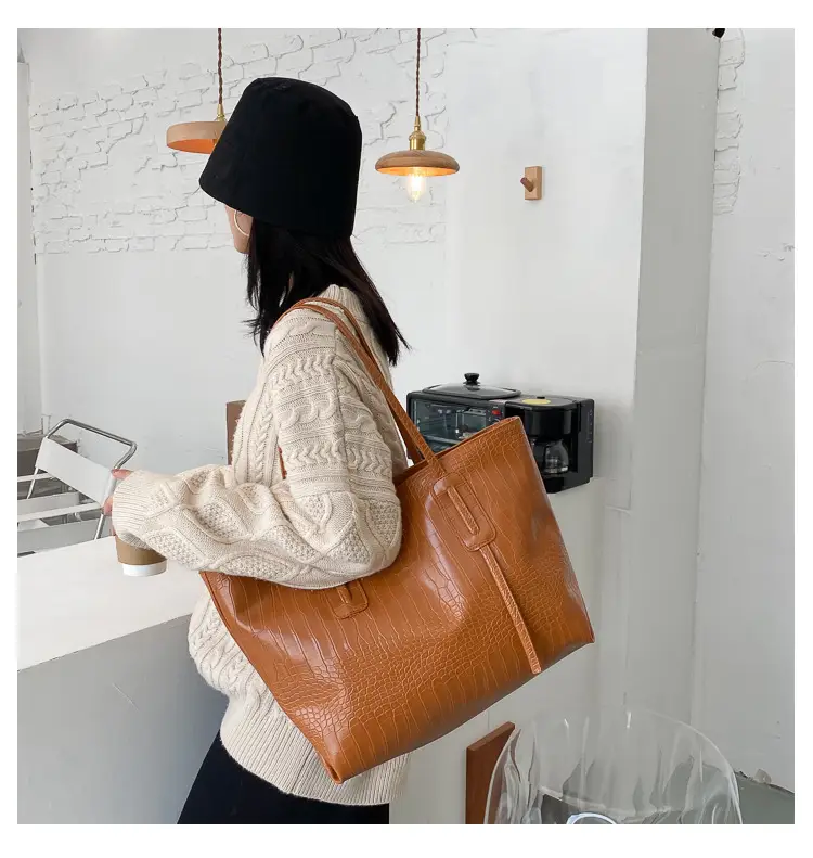 Simple Large Capacity Women's Beige Tote Bag — feature 29