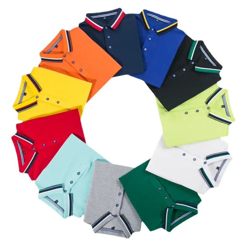 Men Grey Polo Shirt with Logo Print Lapels - Image 16