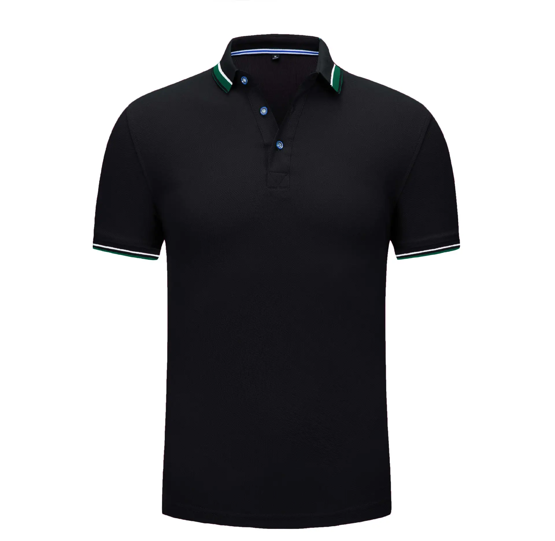 Men Grey Polo Shirt with Logo Print Lapels - Image 2