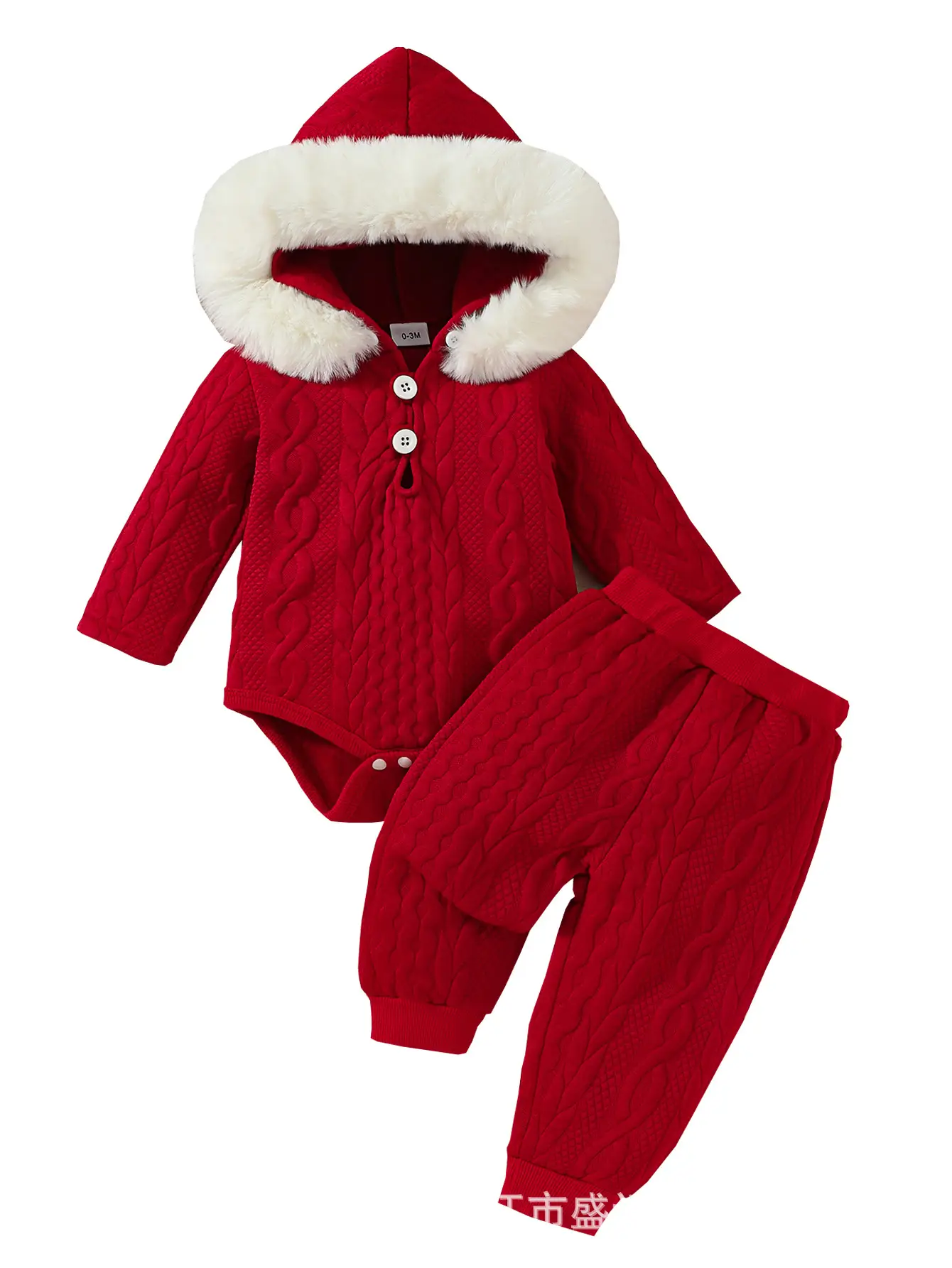 White Hooded Romper for Newborns Two-Piece Set - Image 6