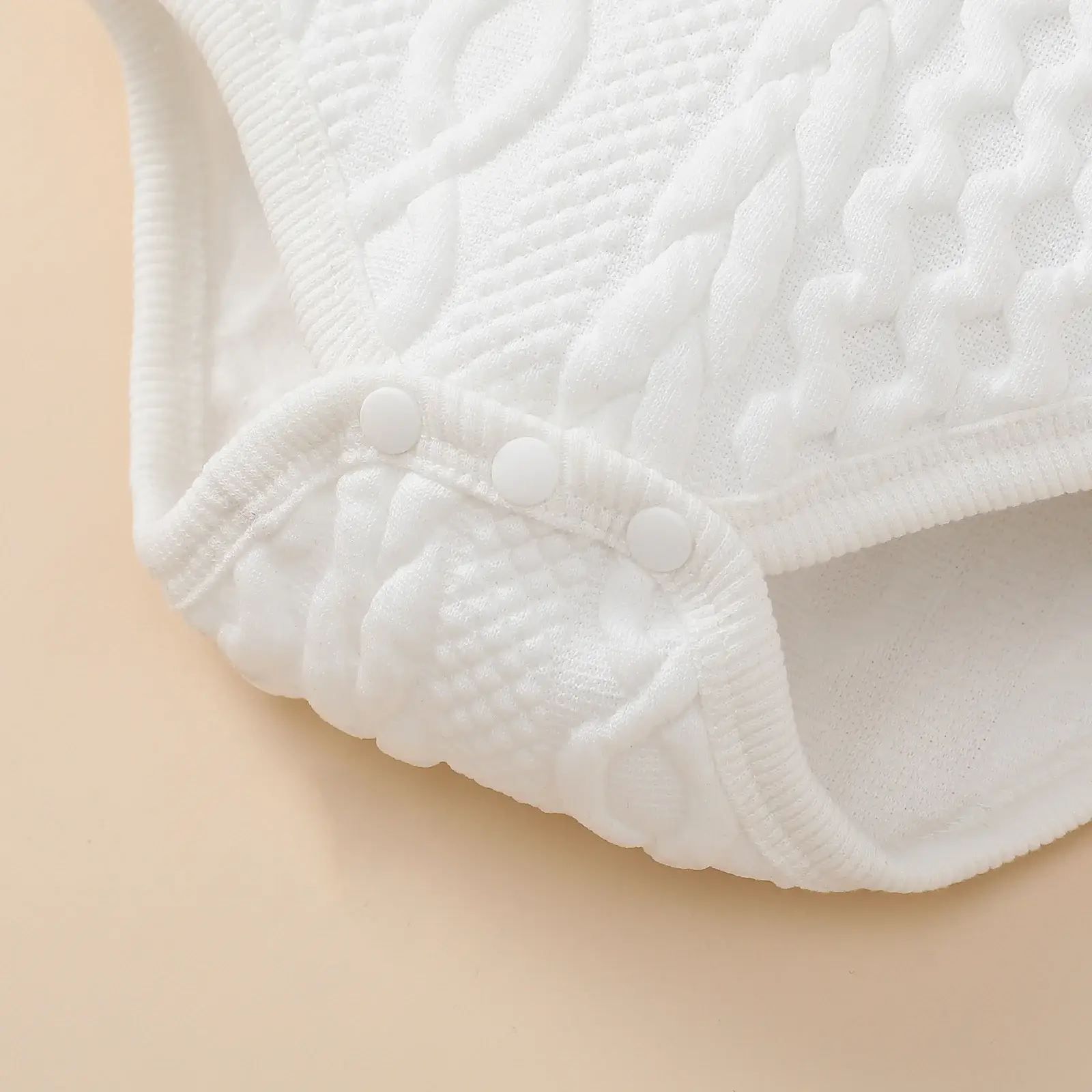 White Hooded Romper for Newborns Two-Piece Set — feature 10