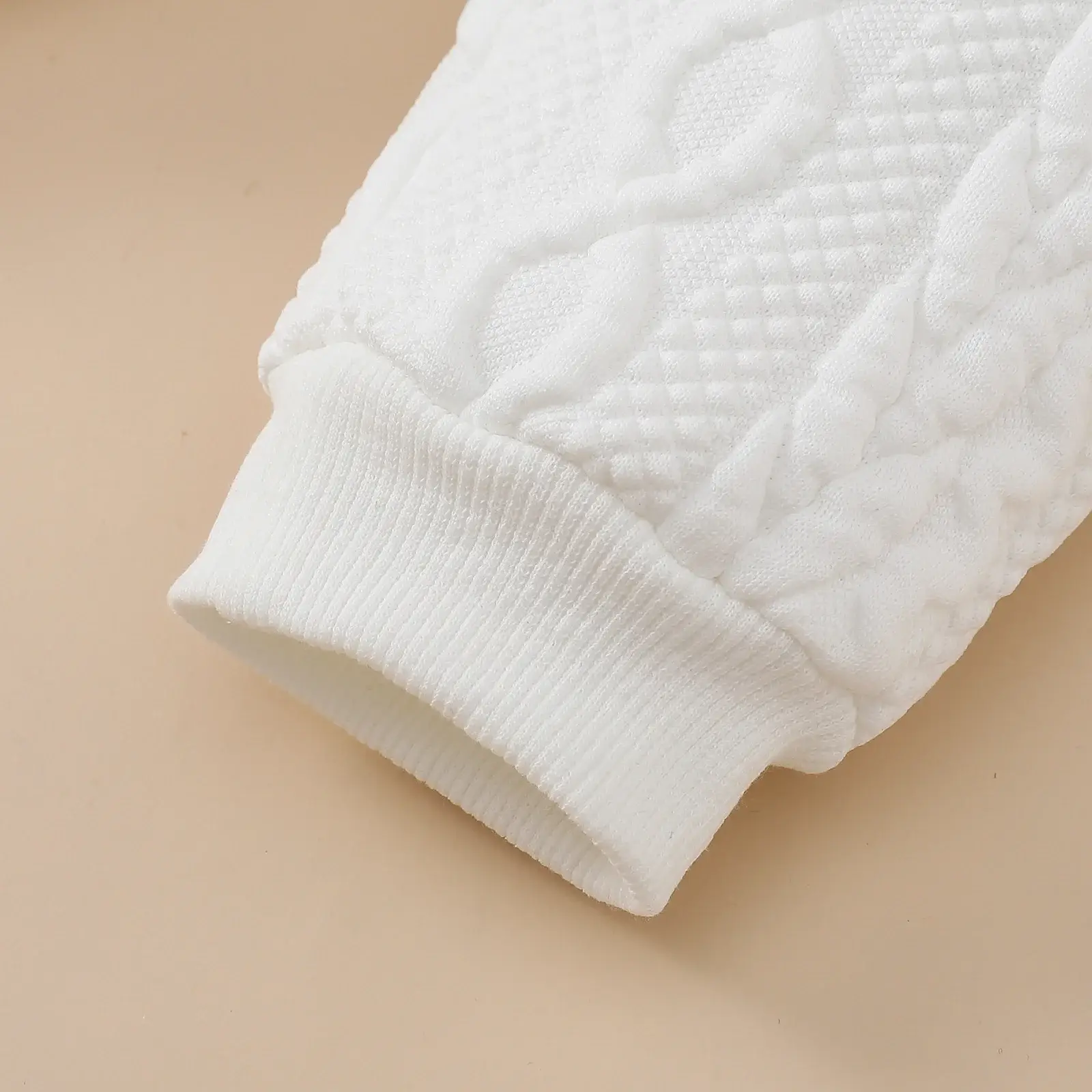 White Hooded Romper for Newborns Two-Piece Set — feature 8