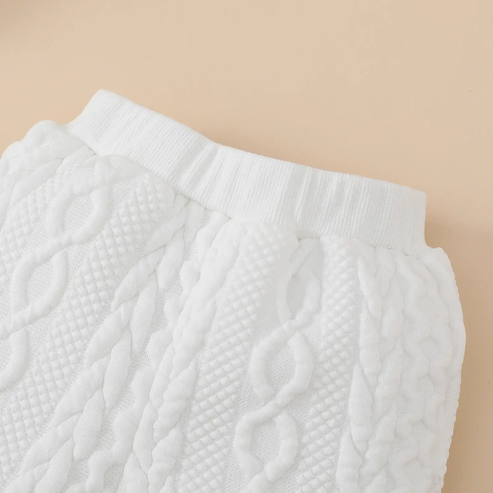 White Hooded Romper for Newborns Two-Piece Set — feature 9