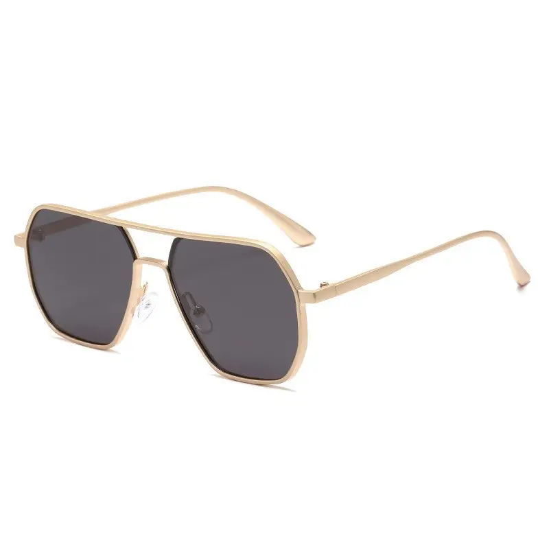 Men's Gold Polygon Sunglasses Polarized - Image 8
