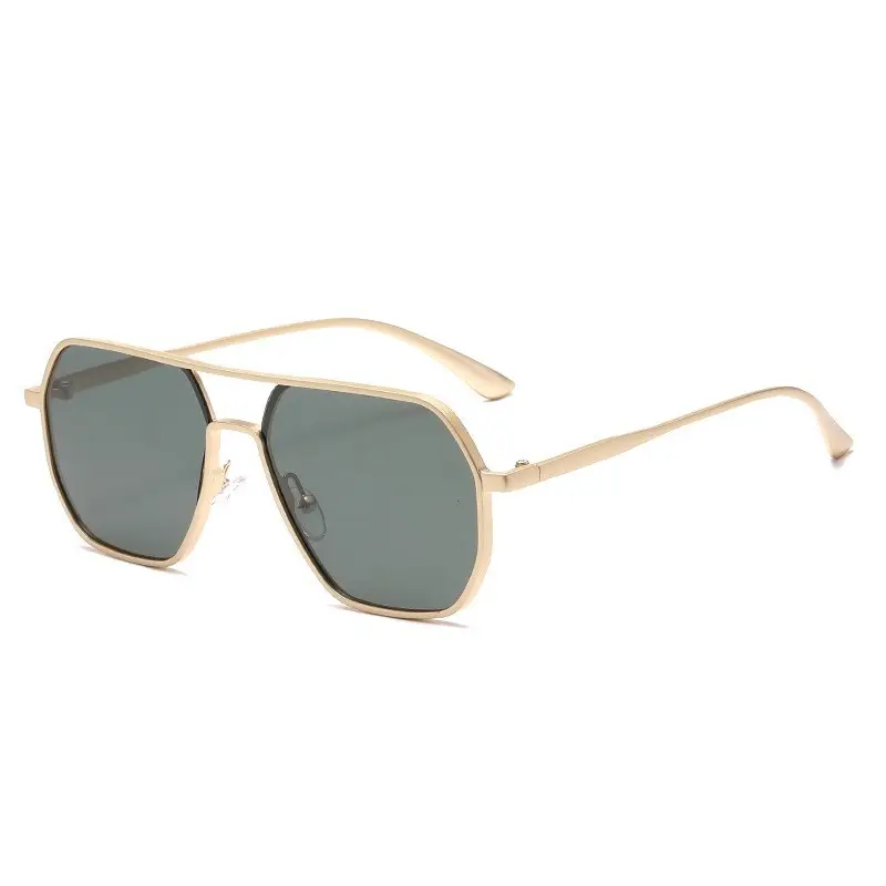 Men's Gold Polygon Sunglasses Polarized - Image 10