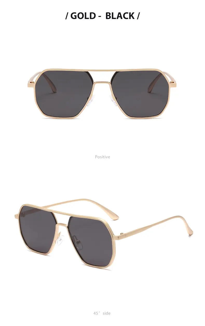 Men's Gold Polygon Sunglasses Polarized — feature 11