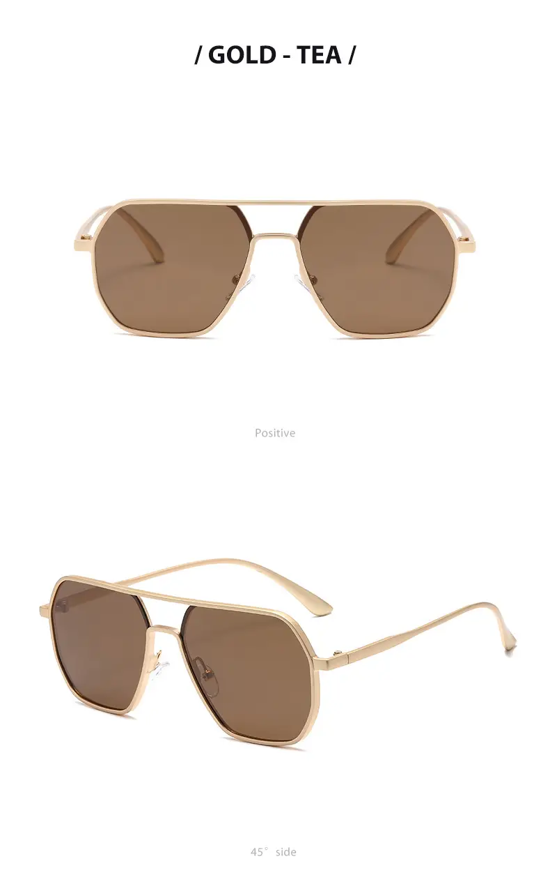 Men's Gold Polygon Sunglasses Polarized — feature 12