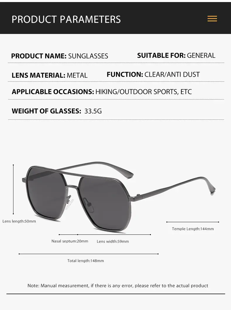 Men's Gold Polygon Sunglasses Polarized — feature 7
