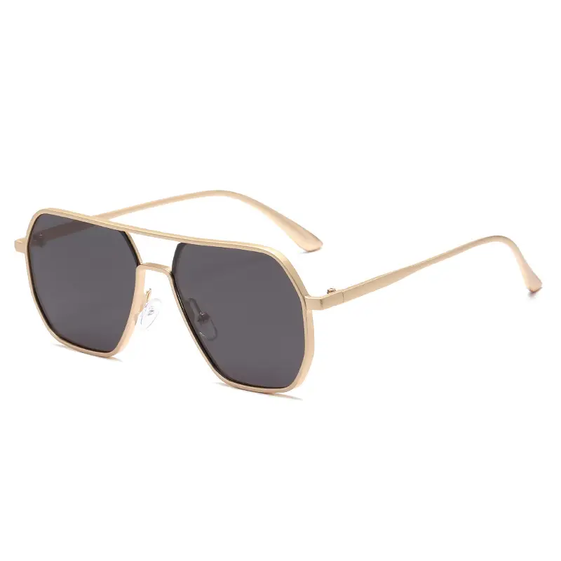 Men's Gold Polygon Sunglasses Polarized - Image 4