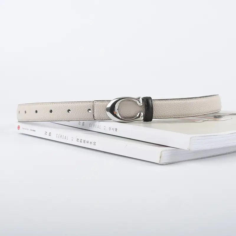 Women's Litchi Green Genuine Leather Belt All-Match - Image 11