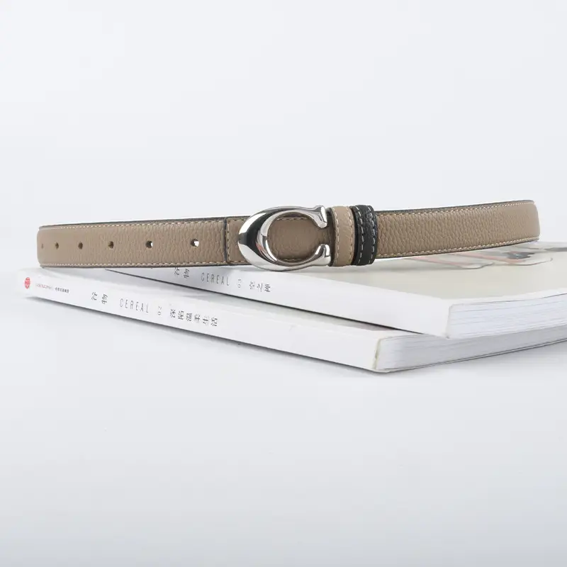 Women's Litchi Green Genuine Leather Belt All-Match - Image 12