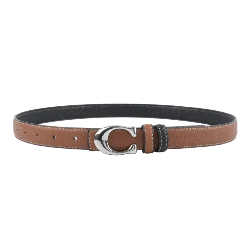Women's Litchi Green Genuine Leather Belt All-Match - Image 13