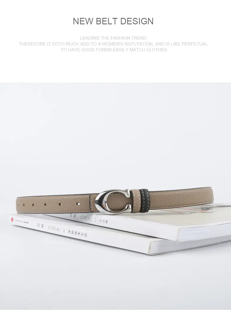 Women's Litchi Green Genuine Leather Belt All-Match β feature 12