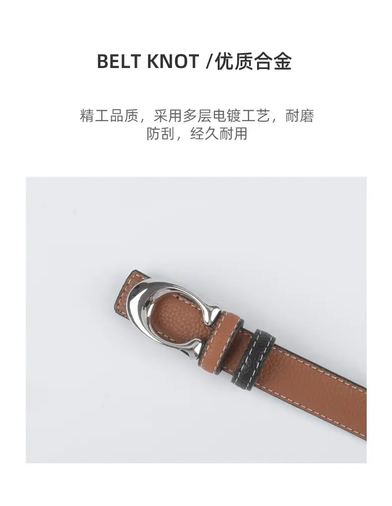 Women's Litchi Green Genuine Leather Belt All-Match β feature 7