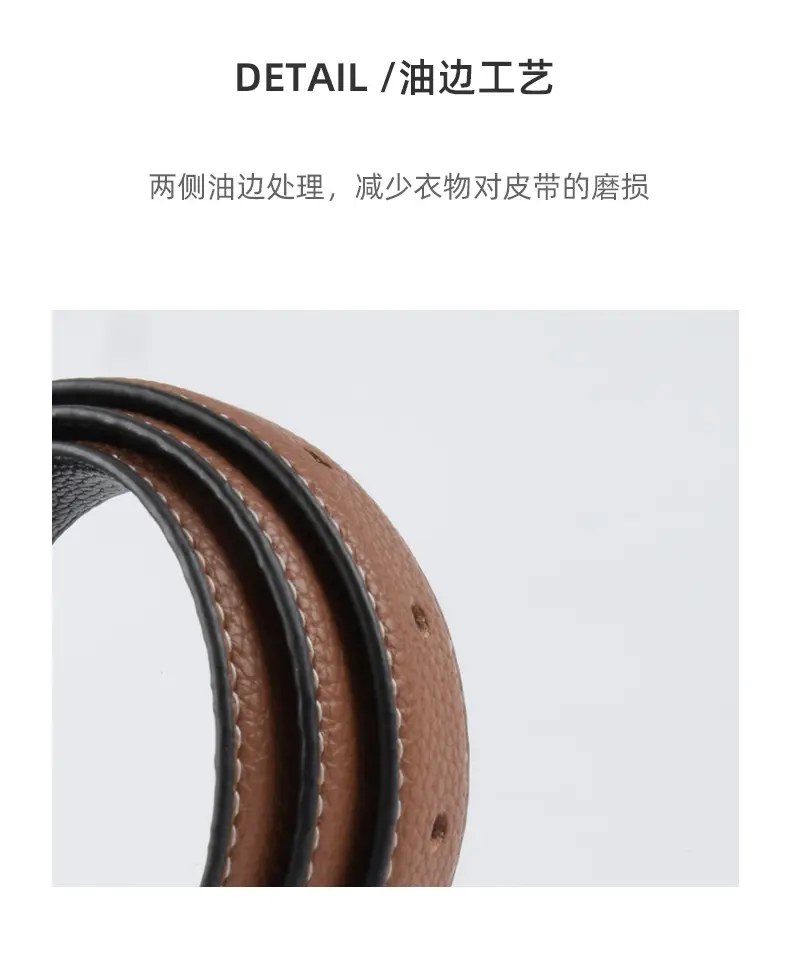 Women's Litchi Green Genuine Leather Belt All-Match β feature 8