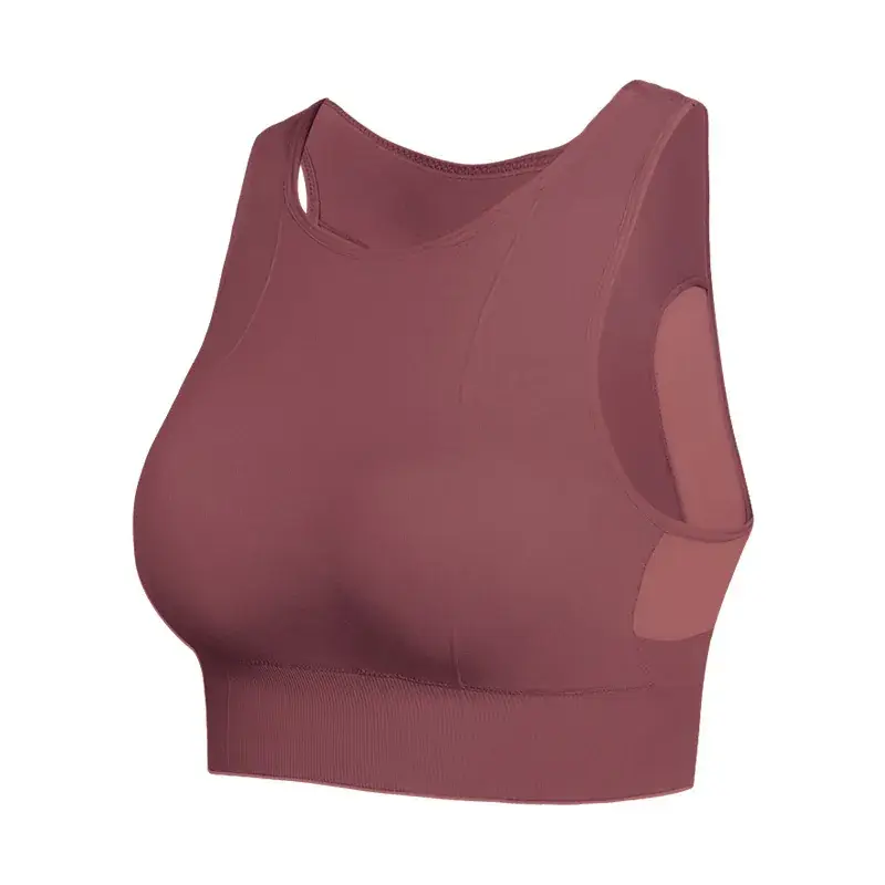 Maroon Seamless Double Layer Sports Bra for Women - Image 7