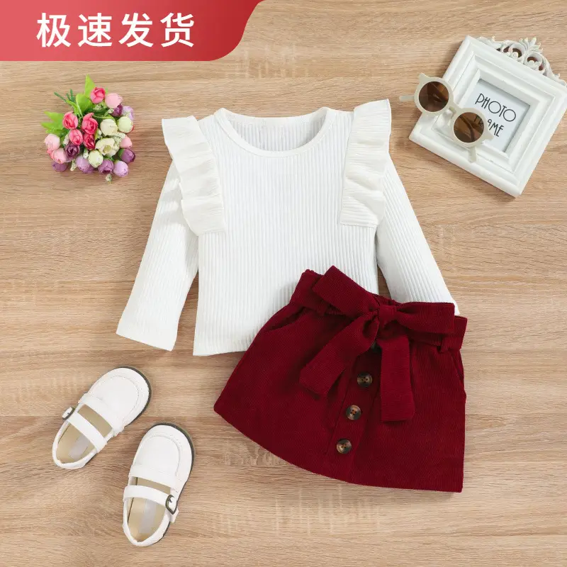 White Lace Long Sleeve Baby Suit for Girls - Image 2