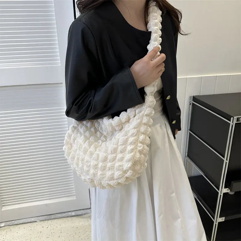 2023 White Crochet One Shoulder Bag for Women - Image 9