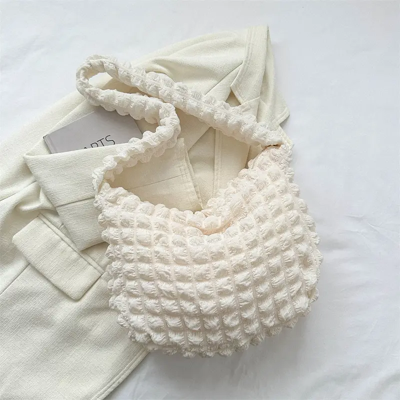 2023 White Crochet One Shoulder Bag for Women - Image 2