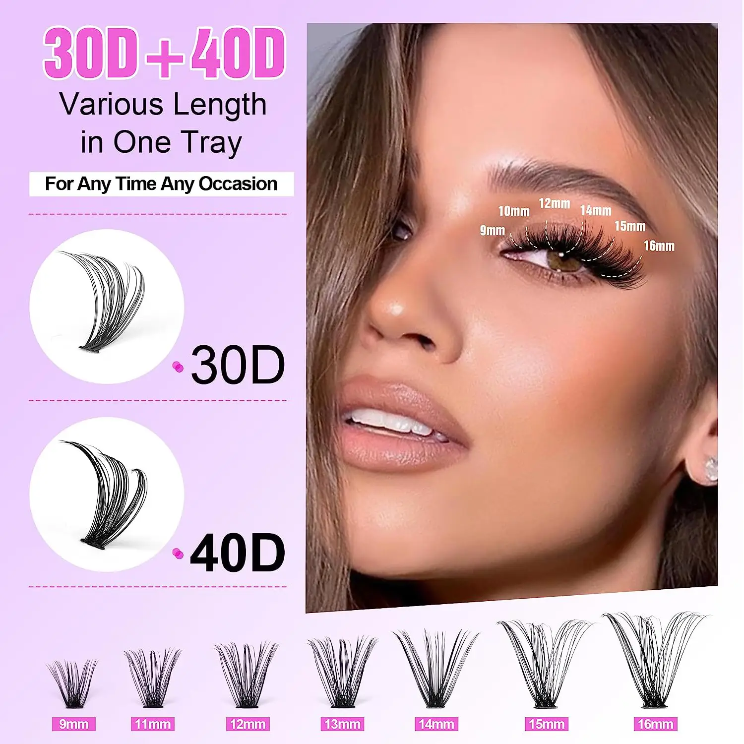 Individual Cluster Lashes 30D40D Mixed Set Export Model