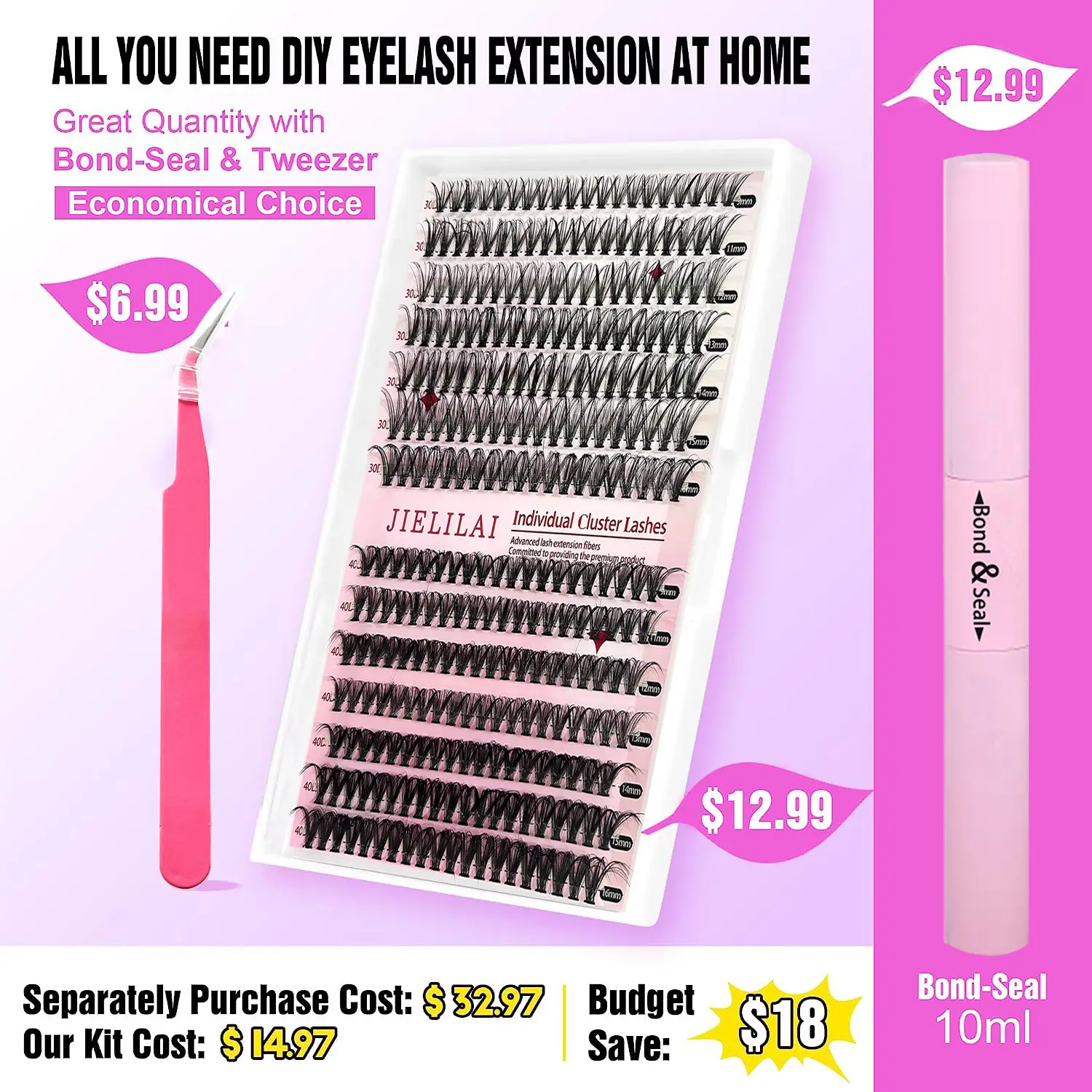 Individual Cluster Lashes 30D40D Mixed Set Export Model